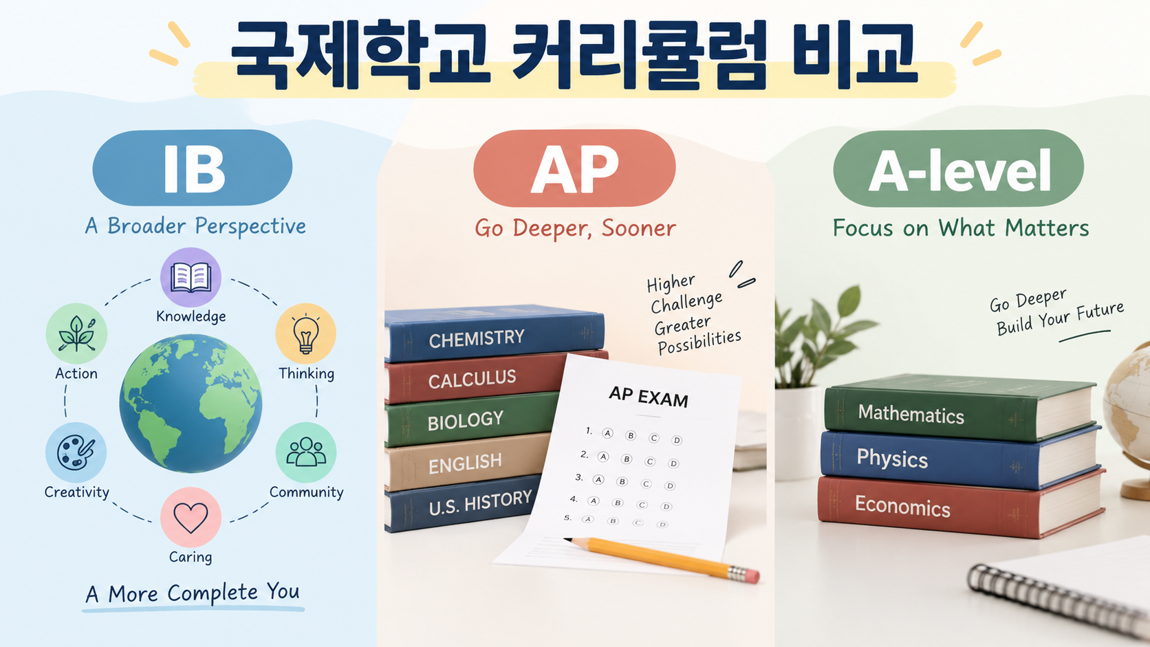 IB vs AP vs A-level, 우리 아이에게 맞는 커리큘럼은?